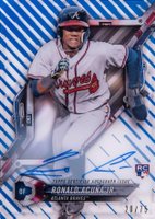2018 Topps High Tek #HT-RA Ronald Acuna Jr. Autograph-Blue Baseball Card