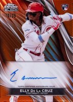 2024 Topps Chrome Black Autographs #ED Elly de La Cruz Orange Refractor Baseball Card