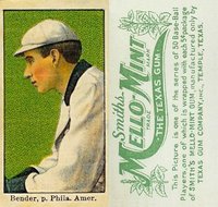 1910 Mello-Mint # Chief Bender White Hat Baseball Card