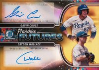 2022 Bowman Draft Franchise Futures Dual Autographs #FFDACW Cayden Wallace/Gavin Cross Gold Refractor Baseball Card