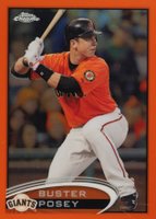 2012 Topps Chrome #24 Buster Posey Orange Refractor Baseball Card