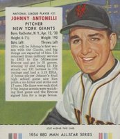 1954 Red Man Tobacco #21 Johnny Antonelli Baseball Card