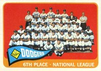1965 Topps #126 Dodgers Team Baseball Card