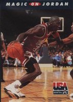 1992 Skybox USA #105 Magic On Jordan Basketball Card