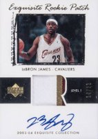 2003 Upper Deck Exquisite Collection #78 LeBron James Autograph Patch-Rookie Parallel Basketball Card