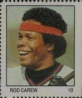 1983 Fleer Stamps # Rod Carew Baseball Card