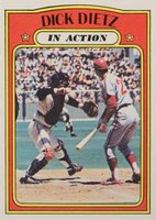 1972 O-Pee-Chee #296 Dick Dietz In Action Baseball Card