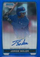 2012 Bowman Chrome Prospects #BCAJSO Jorge Soler Autograph-Blue Refractor Baseball Card