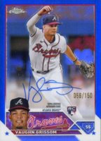 2023 Topps Chrome Rookie Autograph #RAVG Vaughn Grissom Blue Baseball Card