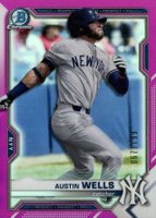 2021 Bowman Chrome Prospects #BCP214 Austin Wells Fuchsia Refractor Baseball Card