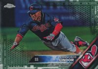 2016 Topps Chrome #3 Francisco Lindor Diving-Green Refractor Baseball Card