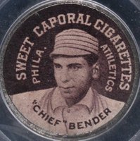 1909 Sweet Caporal Domino Discs # Chief Bender Baseball Card
