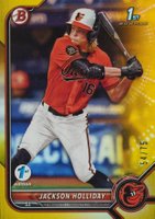 2022 Bowman Draft 1st Edition #168 Jackson Holliday Yellow Foil Baseball Card