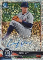 2018 Bowman Draft Chrome Draft Picks Autographs #CDACM Casey Mize Sparkles Refractor Baseball Card