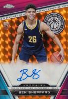 2023 Topps Chrome Certified Rookie Autographs #CRABES Ben Sheppard Geometric Orange Basketball Card