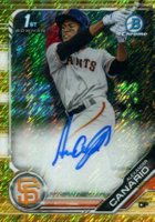 2019 Bowman Chrome Prospects Autographs #CPAAC Alexander Canario Gold Shimmer Baseball Card