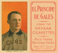 1909 White Borders El Principe De Gales #375 Orval Overall Portrait Baseball Card