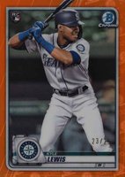 2020 Bowman Chrome #90 Kyle Lewis Orange Refractor Baseball Card