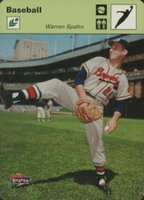 2005 Leaf Sportscaster #49 Warren Spahn Green-Leaping-Ball Baseball Card