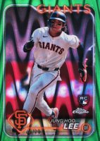 2024 Topps Chrome #201 Jung Hoo Lee Green Raywave Baseball Card