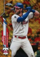 2020 Topps Chrome #97 Bryce Harper Gold Wave Refractor Baseball Card
