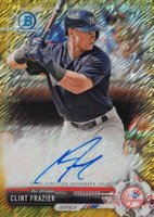 2017 Bowman Chrome Prospect Autograph #CF Clint Frazier Gold Shimmer Baseball Card