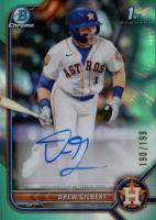 2022 Bowman Draft Chrome Draft Pick Autographs #CDADG Drew Gilbert Aqua Lava Refractor Baseball Card