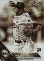 2016 Topps Chrome #114 Aaron Nola Sepia Refractor Baseball Card
