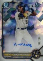 2022 Bowman Chrome Prospect Autographs #CPAHM Hendry Mendez Atomic Refractor Baseball Card