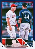 2023 Topps Update #US132 Julio Rodriguez/Mike Trout Royal Blue Baseball Card