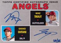 2019 Topps Heritage Real One Dual Autographs #TO Mike Trout/Shohei Ohtani Baseball Card