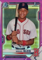 2021 Bowman Chrome Prospects #BCP167 Miguel Bleis Fuchsia Refractor Baseball Card