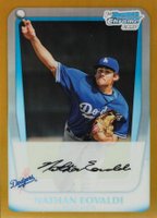 2011 Bowman Chrome Prospects #BCP165 Nathan Eovaldi Gold Refractor-Autograph Baseball Card