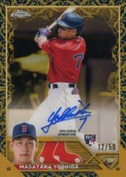 2023 Topps Gilded Collection Topps Chrome Gold Etch Autographs #CGAMY Masataka Yoshida Blue Baseball Card