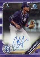 2019 Bowman Draft Chrome Draft Picks Autograph #CDACA CJ Abrams Purple Refractor Baseball Card