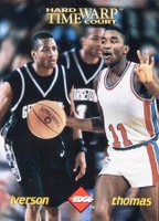 1996 Collector's Edge Time Warp #TW6 Allen Iverson/Isiah Thomas Basketball Card