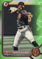 2022 Bowman Paper Prospects #BP7 Marco Luciano Neon Green Baseball Card