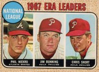 1968 O-Pee-Chee #7 N.L. ERA Leaders Baseball Card