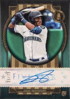 2022 Topps Five Star Autographs #FSAJUR Julio Rodriguez Aqua Baseball Card