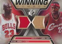 2006 SPx Winning Combos #WCJJ LeBron James/Michael Jordan Jerseys Basketball Card