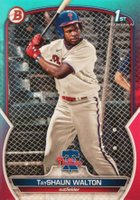 2023 Bowman Draft #BD183 Tayshaun Walton Aqua/Pink Gradient Baseball Card