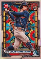 2024 Bowman Chrome #45 Pete Crow-Armstrong Etched in Glass Variation Baseball Card