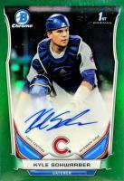 2014 Bowman Chrome Draft Pick Autograph #KS Kyle Schwarber Green Refractor Baseball Card