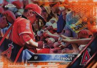2016 Topps Chrome #1 Mike Trout Signing Autographs-Orange Refractor Baseball Card