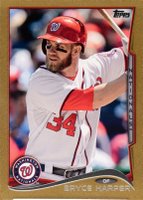 2014 Topps Mini #100 Bryce Harper Gold Baseball Card