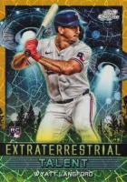 2024 Topps Chrome Cosmic Extraterrestrial Talent #ET16 Wyatt Langford Gold Interstellar Refractor Baseball Card