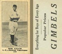 1916 Gimbels #179 Bob Veach Baseball Card