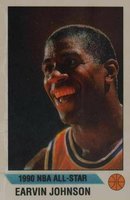1990 Panini Sticker #B Magic Johnson Hand Cut Basketball Card