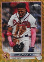 2022 Topps Chrome #165 Ronald Acuna Jr. Gold Wave Refractor Baseball Card