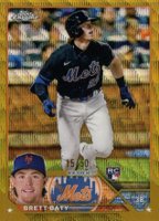 2023 Topps Chrome #204 Brett Baty Gold Wave Refractor Baseball Card